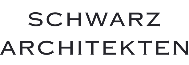 Logo eines Kunden: Schriftzug Schwarz Architekten in klarer, moderner Großbuchstabenschrift auf weißem Hintergrund.